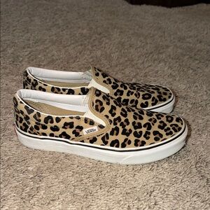 Vans Leopard Print Slip-On Sneakers